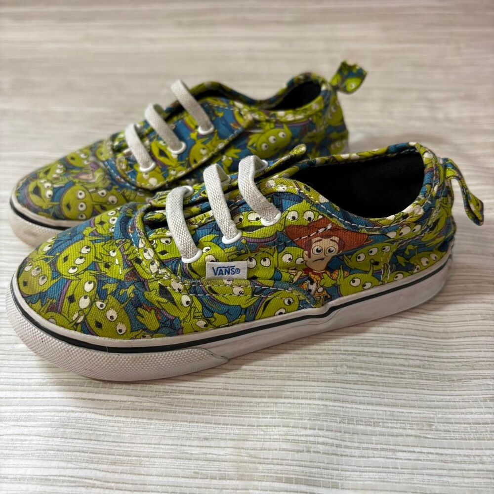 VANS DISNEY TOY STORY 10 kids woody and alien slip on tennis shoes GUC